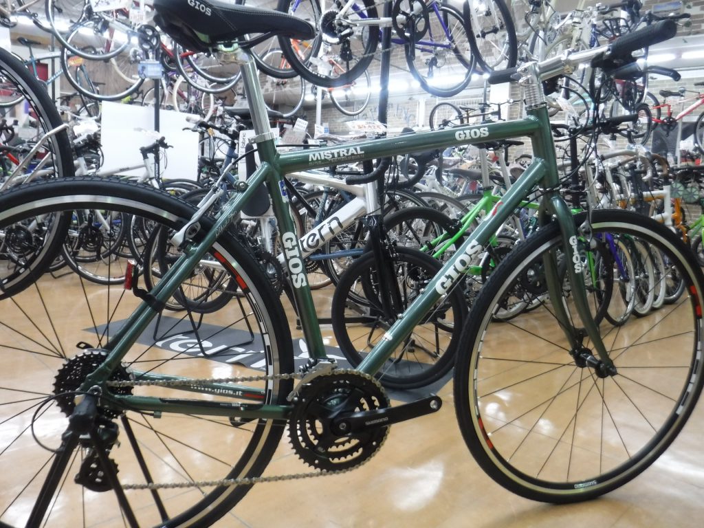Gios mistral グリーン ロードバイク GIOS】グリーンメタリックが美しい、ミストラルの限定カラー
